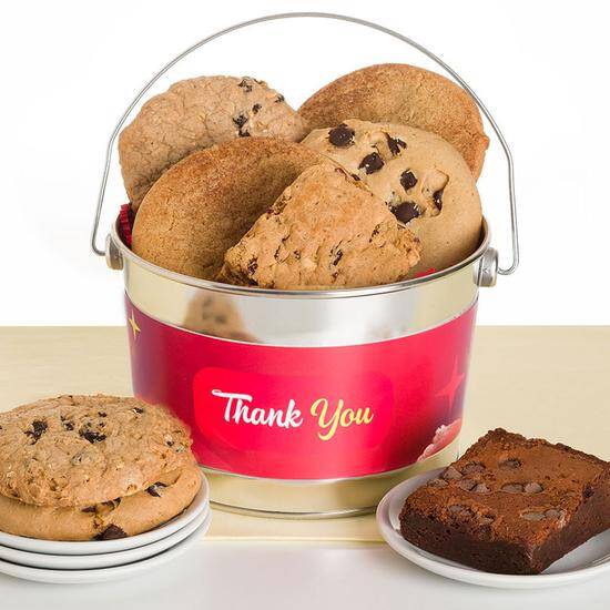 Gluten-Free, Dairy-free, Nut-free cookie and brownie thank you bucket