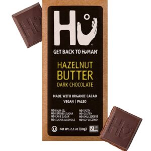 vegan gluten-free hazelnut butter dark chocolate bar Hu