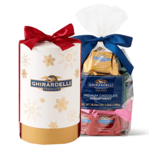 holiday brilliance cylinder with ghirardelli squares
