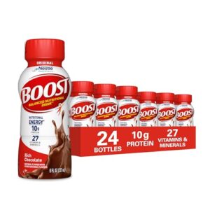 BOOST Original Ready to Drink Nutritional Drinks, Rich Chocolate, 8 Fl Oz Bottles (Pack of 24)
