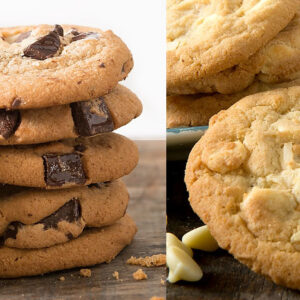 Preformed Frozen Cookie Dough - Two 43oz Boxes - flavor: Chocolate Chunk Macadamia White Chip