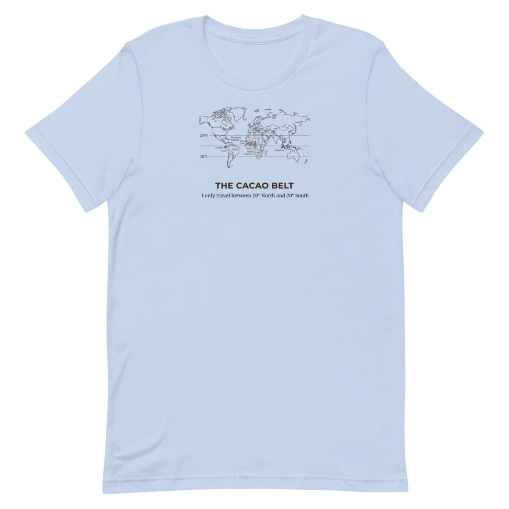 Blue Please Send Chocolate unisex t-shirt for chocolate lovers
